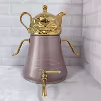 کتری قوری روگازی اف ار  رزگلد کد 305 سماور شیردار کف چدن قوری چینی برند شکس زیبا