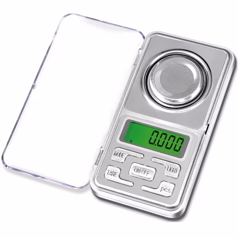 ترازوی دیجیتال جیبی( چهار صفر)با دقت یک هزارم گرم با ظرفیت 50 گرم
