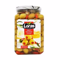 زیتون سبز Loras لوراس با مغز فلفل 1500 گرم
