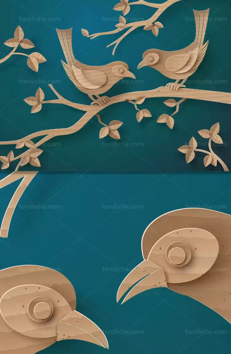 وکتور پرنده روی شاخه | گرافیک با طعم تربچه