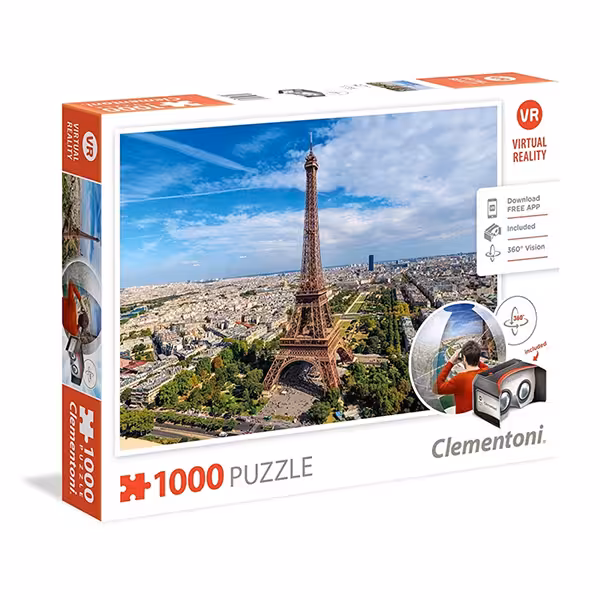 پازل 1000 قطعه ای Clementoni طرح پاریس و عینک واقعیت مجازی