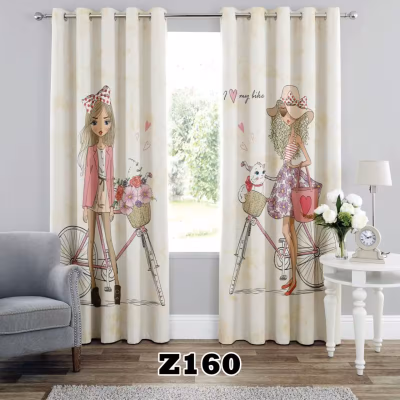 پرده سه بعدی طرح دخترانه