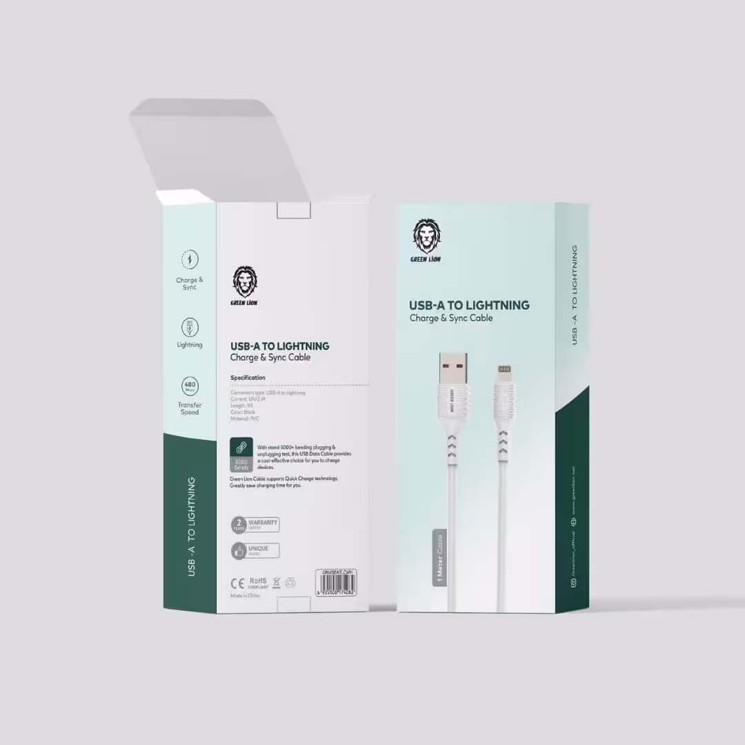 کابل USB-A به لایتنینگ 1 متر گرین Green USB-A to lightning cable