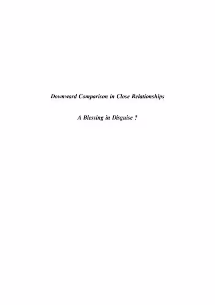خرید و دانلود نسخه کامل کتاب Downward comparison in close relationships: a blessing in disguise?
