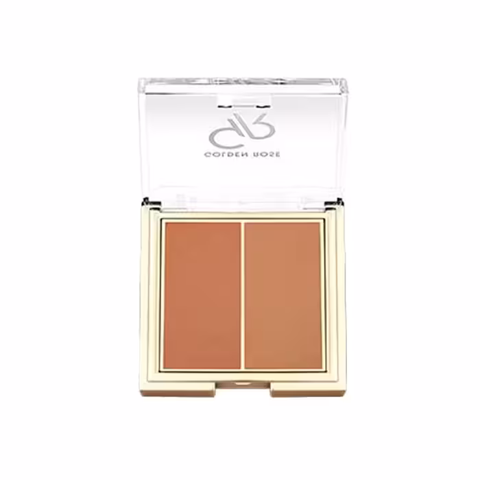 پالت رژ گونه دو رنگ کلدن رز مدل ICONIC DUO شماره 03 رنگ Rosy Bronze