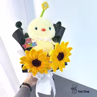 دسته گل مصنوعی جوجه گل به سر کادویی