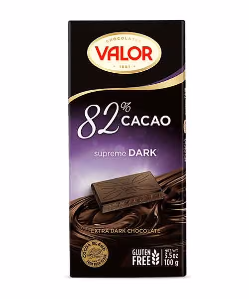 شکلات تلخ 82درصد،بدون گلوتن والور