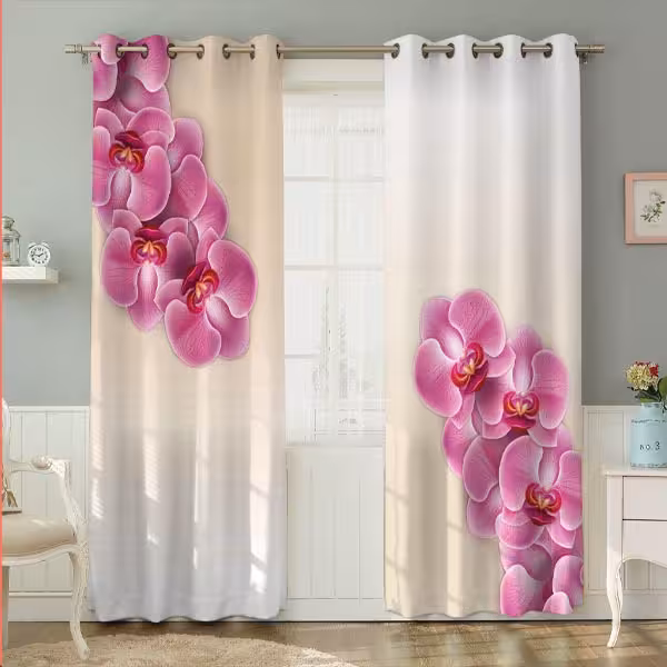 پرده چاپی گل ارکیده کد A051