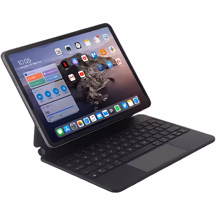 کیبورد کیس مگنتی کوتسی COTECi مدل 64018 برای آیپد 10.9 و 11 اینچ با ترک‌پد و نور پس‌زمینه