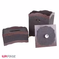 ست سطل و جعبه دستمال هایلو مدل نایس چرمی