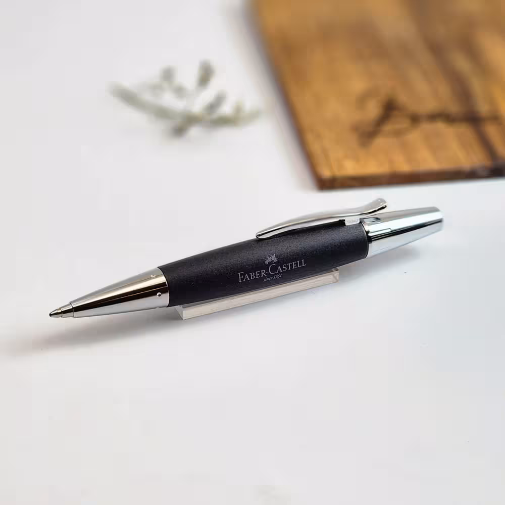 فابرکاستل خودکار ایموشن چوب گلابی مشکی 148383 FABER-CASTELL E-Motion Pearwood BLACK Chrome