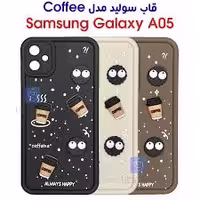 قاب گوشی Galaxy A05 سامسونگ سیلیکونی Solid Case منحنی برجسته تدی و میکروب مشکی محافظ لنز دار