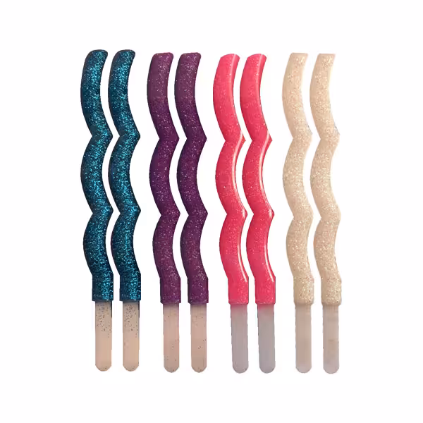 شمع تولد موجی اکلیلی چهاررنگ LO بسته 8 عددی