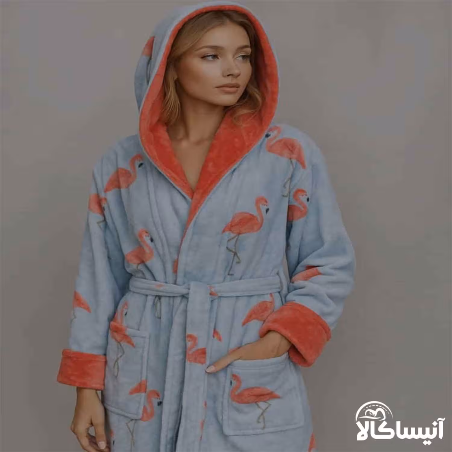 حوله پالتویی برق لامع مدل چاپی 115