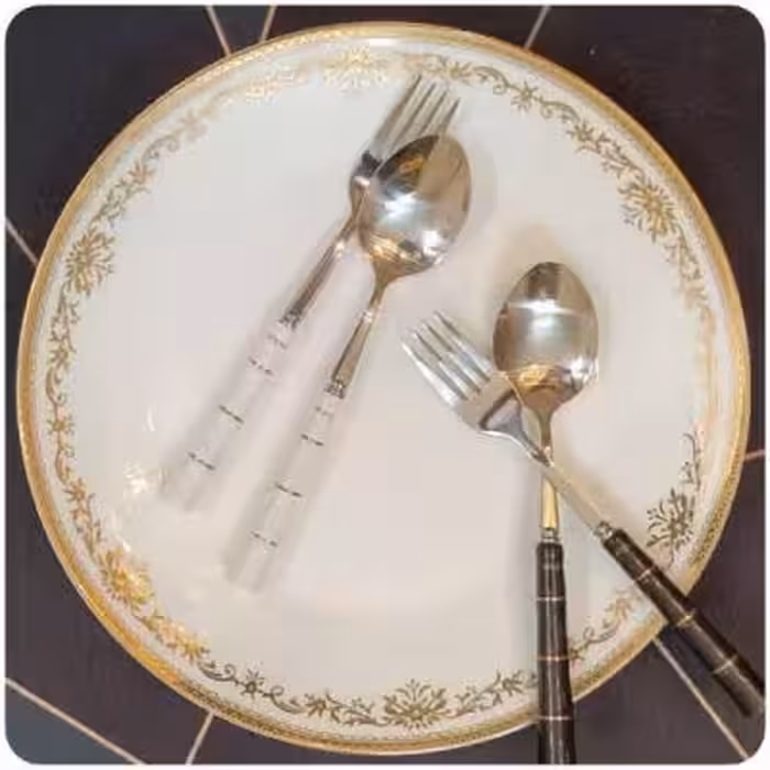 قاشق و چنگال غذا طرح حلقه ای یونیک