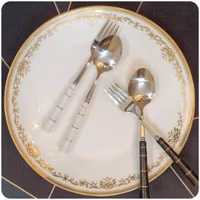 قاشق و چنگال غذا طرح حلقه ای یونیک