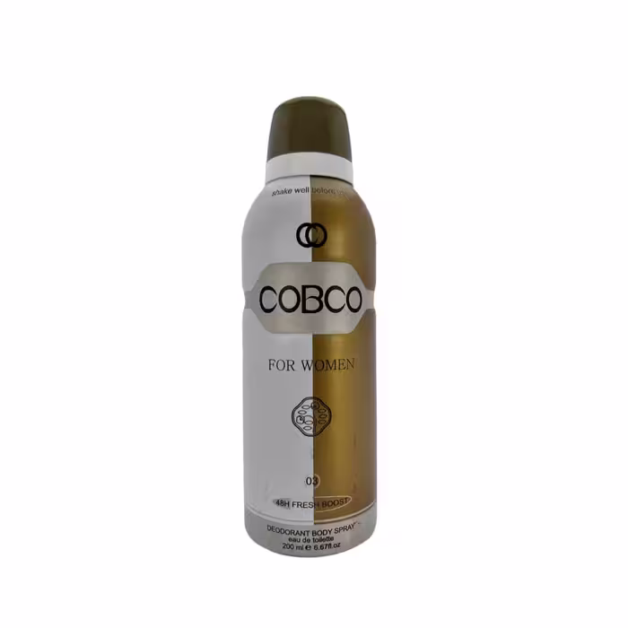 اسپری بدن زنانه کوبکو COBCO شماره 03 مدل FOR WOMAN رایحه زن شیسیدو