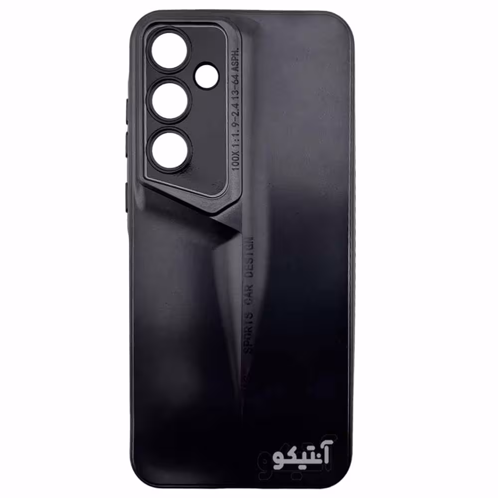 قاب Samsung A35 مدل ژله ای Porsche Design متالیک محافظ لنزدار-رنگ مشکی