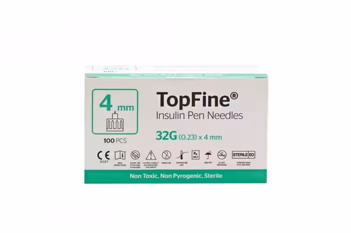 سر سوزن قلم انسولین 4 میلی متری 100عددی تاپ فاین