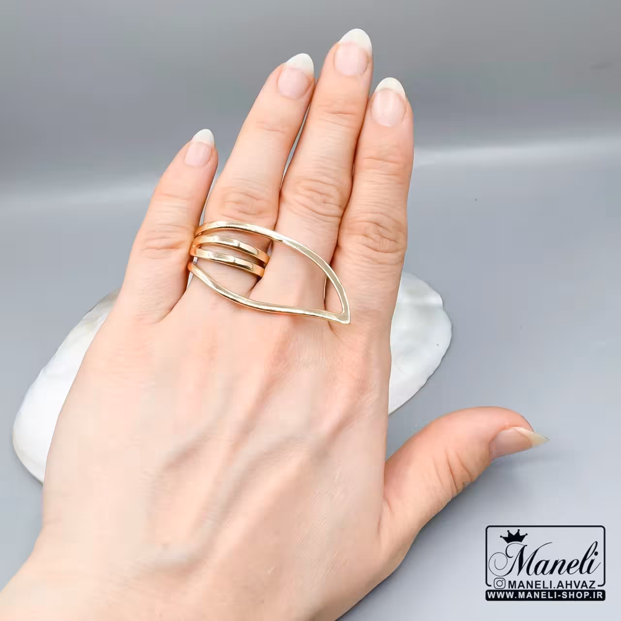 انگشتر مینیمال طلایی رنگ ثابت|140404101