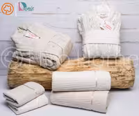 حوله ست دو نفره wood art رنگ شیری و کرم