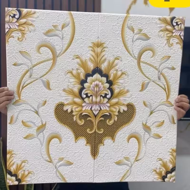 دیوارپوش فومی پشت چسبدار داماس 6 ابعاد 70در70 cm ضخامت 5میل