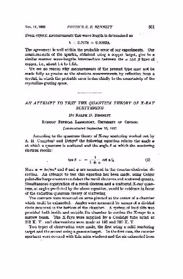 خرید و دانلود نسخه کامل کتاب An Attempt to Test the Quantum Theory of X-Ray Scattering