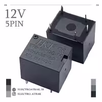 رله 12 ولت تک کنتاکت 5 پایه 10 آمپر HKF T78-12VDC-1Z
