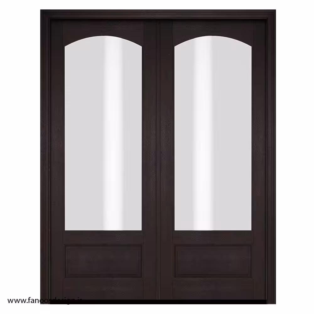 درب دو لنگه شیشه‌خور طرح کلاسیک اروپایی کد 1182