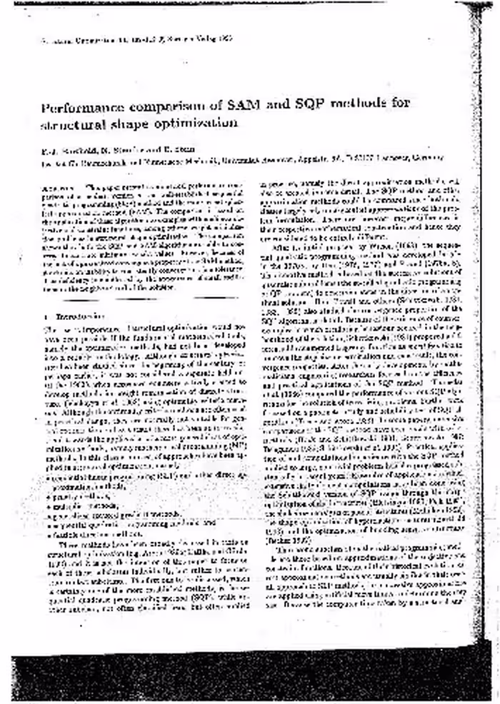 خرید و دانلود نسخه کامل کتاب Performance comparison of SAM and SQP for structural optimization