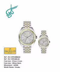 ست ساعت زنانه و مردانه استیل جکلین ELVIN مدل JN-1399548 موتور میوتا ژاپن کد 2117584