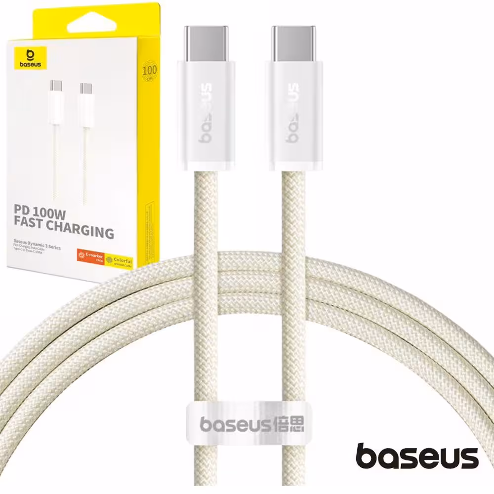 کابل دوسر تایپ‌سی 100 وات 5 آمپر یک متری بیسوس CB00076