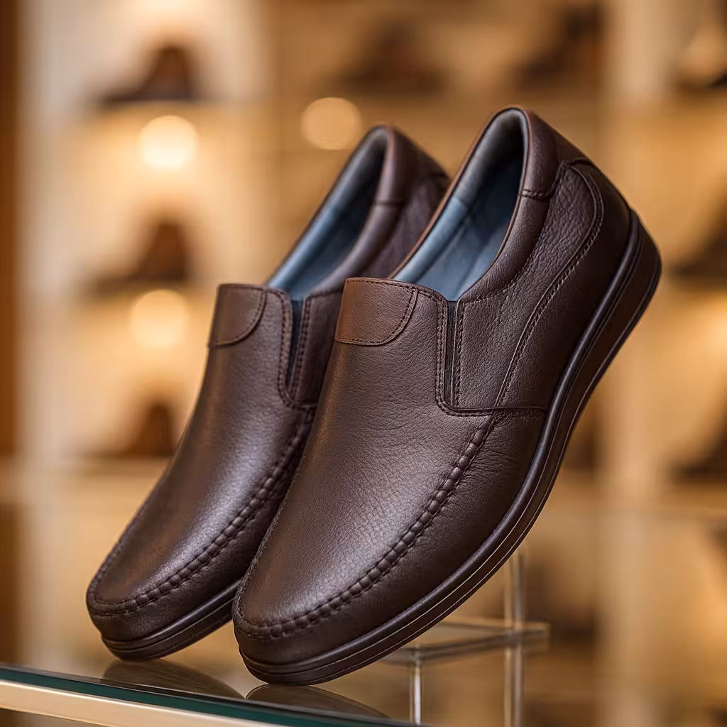 کفش چرم مردانه اسپرت کد SP007BK رنگی مشکی