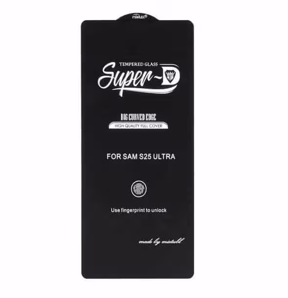 گلس شیشه ای Samsung Galaxy S25 Ultra Full Cover Super D Mietubl با اثر انگشت
