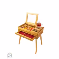 میز پذیرایی چوب و برنج مستطیل گلدکیش طرح WOOD مدل GK829603