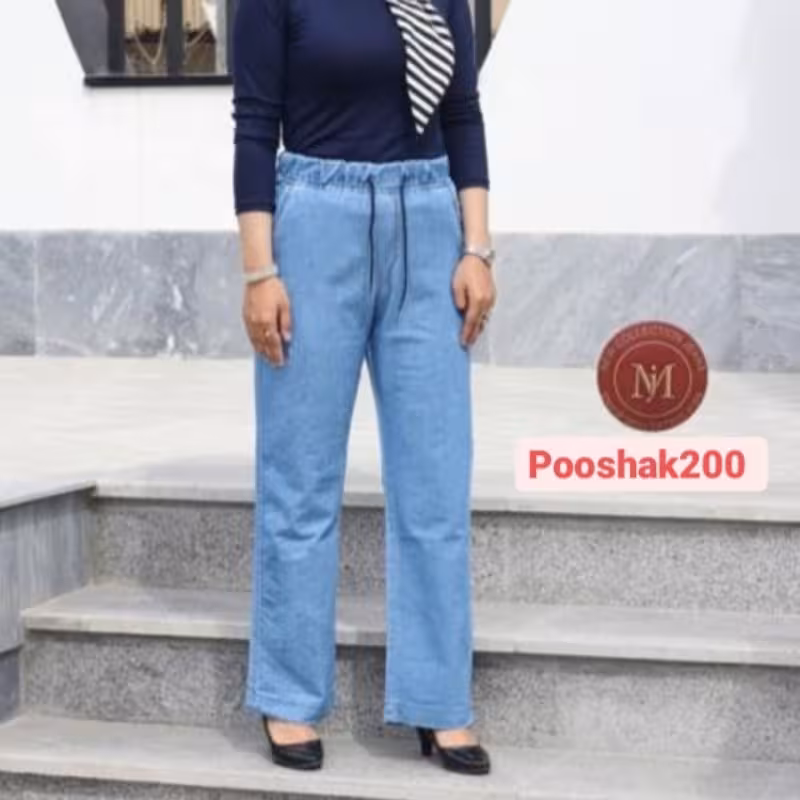 شلوار جین زنانه بگ استایل(نیم بگ) پارچه کاغذی سایز بندی 30 تا 35 قد 110 پارچه جینِ کاغذی درجه یک دوخت تهران