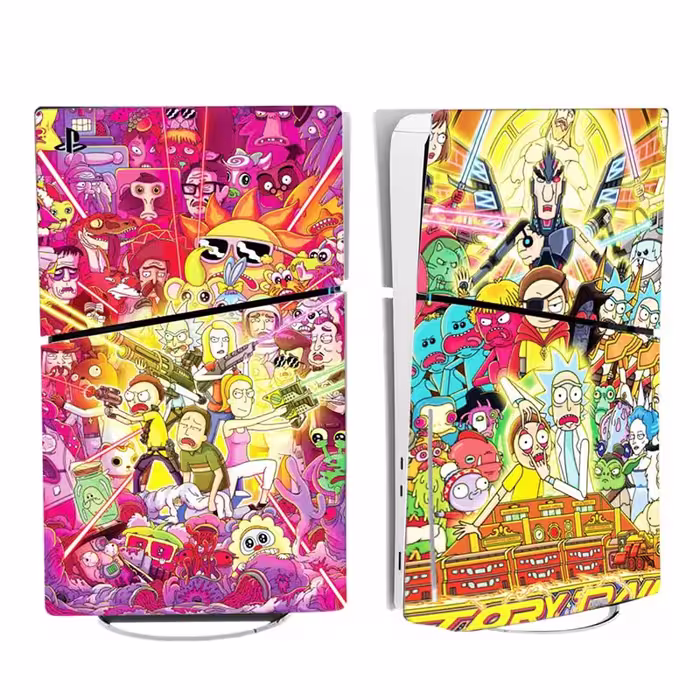 برچسب کنسول PS5 SLIM (GO) طرح ریک و مورتی rick & morty