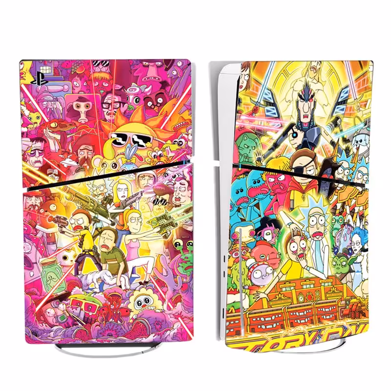 برچسب کنسول PS5 SLIM (GO) طرح ریک و مورتی rick & morty
