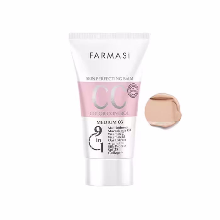 سی سی کرم 9 در 1 فارماسی رنگ متوسط 03 با Spf25 حجم 50 میل