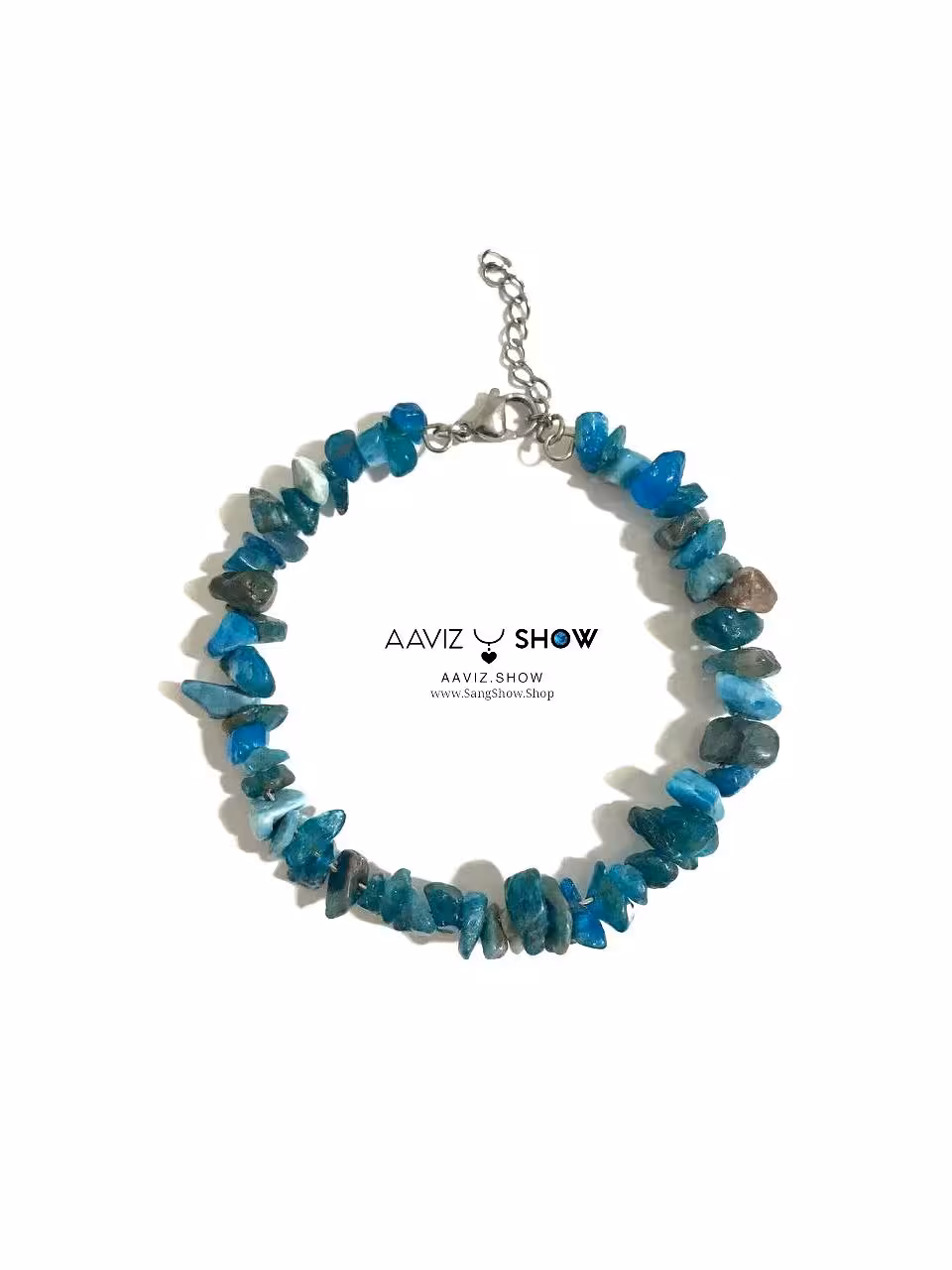 دستبند سنگی آپاتیت آبی نمونه معدنی و اصل D092
