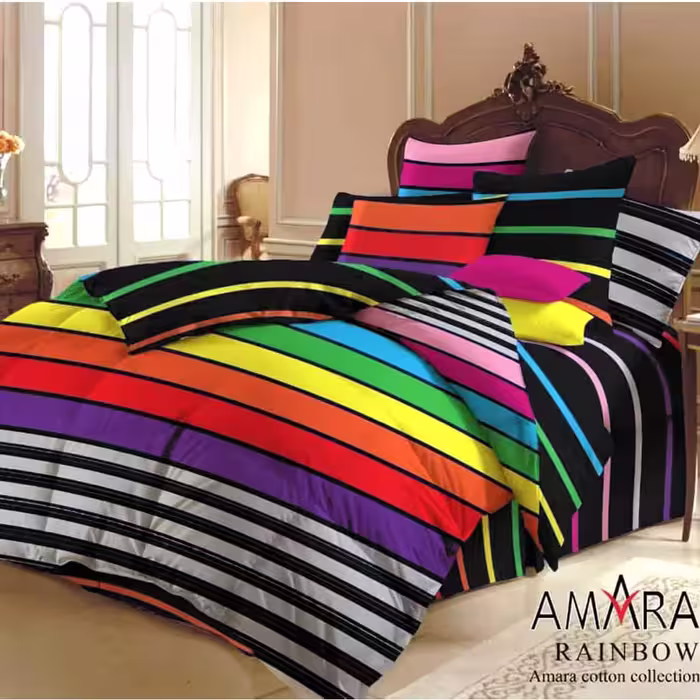 ملحفه نیم ست دونفره 160 Rainbow اسپریت زیره