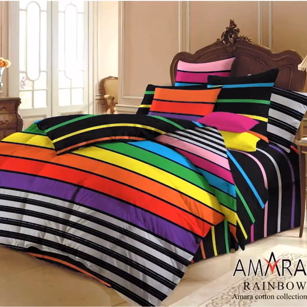 ملحفه نیم ست دونفره 160 Rainbow اسپریت زیره