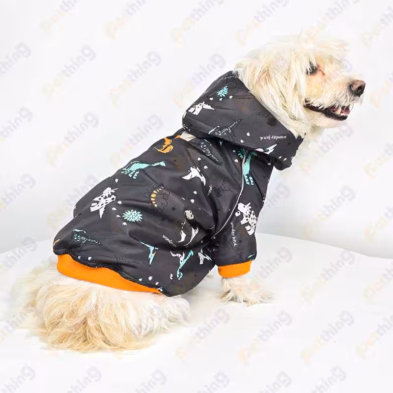 بارانی نوارشبرنگ دار سگ و گربه مدل دایناسوری