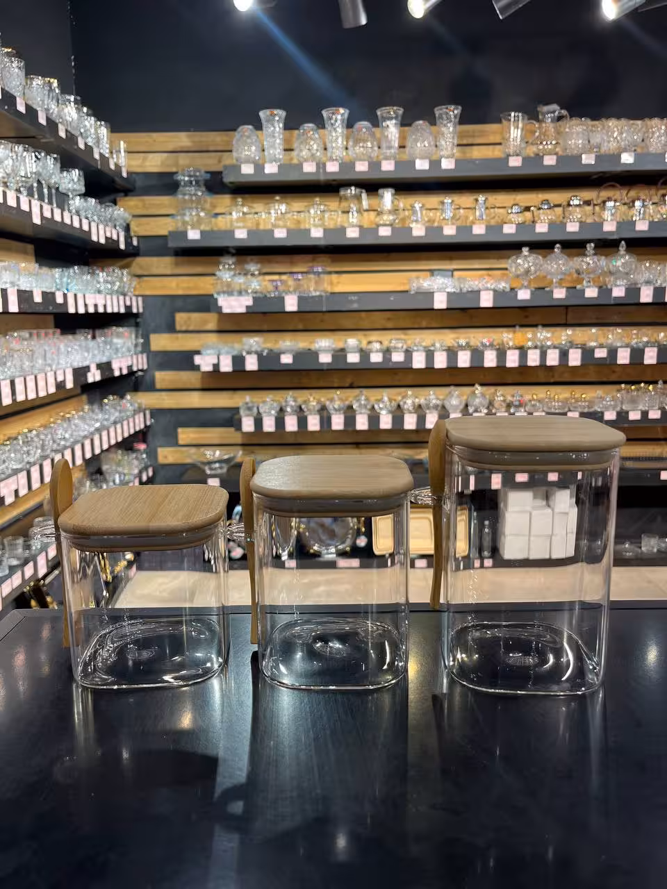 بانکه سه تایی مربع درب بامبو قاشق دار