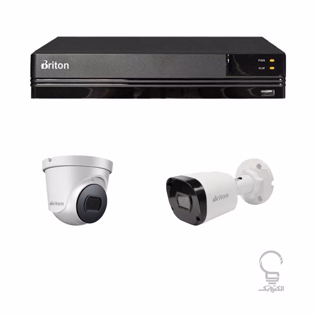 پکیج 2 کانال 5 مگاپیکسل دوربین مداربسته و دستگاه DVR برایتون