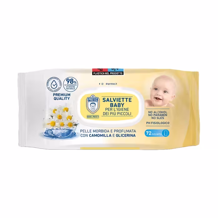 دستمال مرطوب بابونه دکتر پروتک Dr Protec بسته 72 عددی