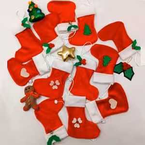 اویز جوراب هدیه بابانوئل 17 سانتی