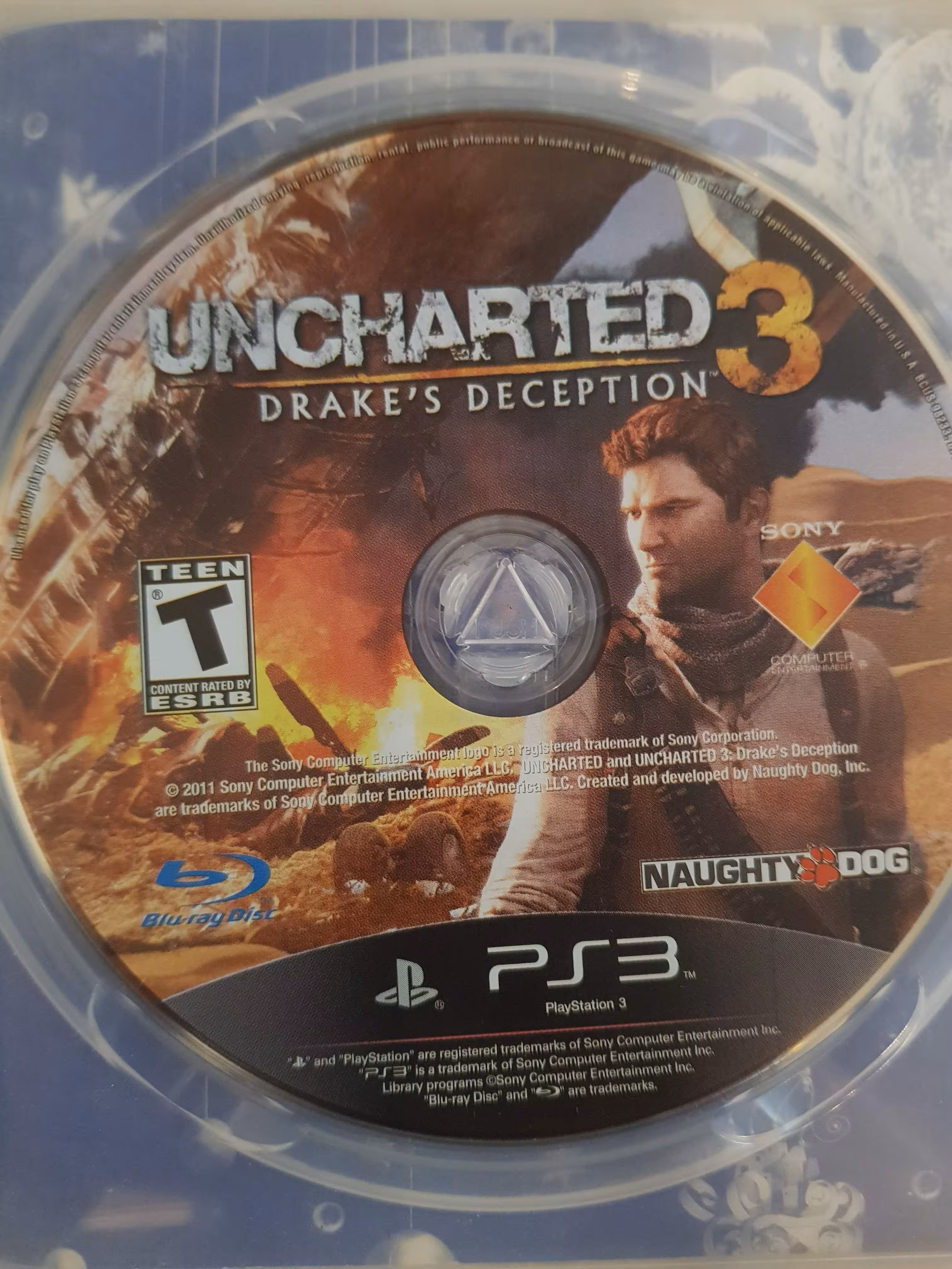 دیسک بازی اورجینال ps3 uncharted 3 اصلی بدون قاب و دفرچه سالم کلکسیونی کمیاب