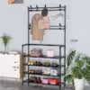 رگال لباس و جاکفشی 155*26*80 سانتی Clothes Rack Wide 80 مشکی