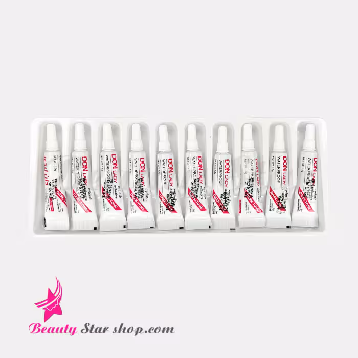 چسب مژه ضد آب دان لیدی حجم 1.5 گرم بسته 10 عددی